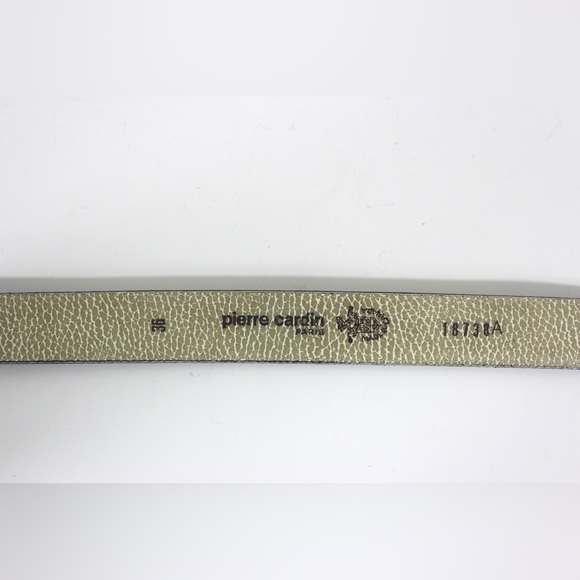 34”-38” Pierre Cardin Paris Vintage Black Leather Belt with Embossed Detail - Picture 8 of 8